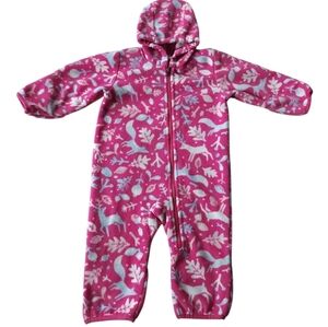 Columbia Pink Fleece Snowtop Zip-up Bunting Sz 6-12 Months